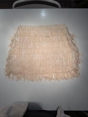 H&M Sequin Fringe Mini Skirt - Blush